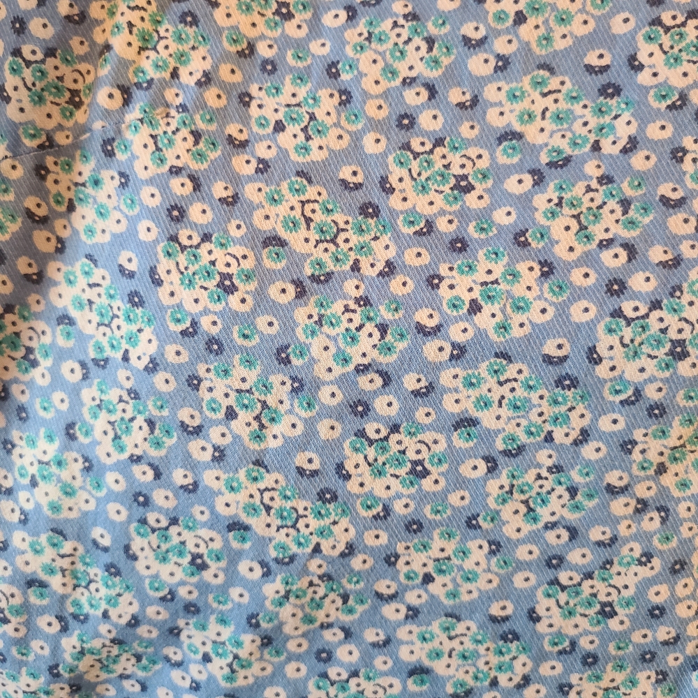 L.L. Bean Blue and White Relaxed Buttoned Blouse - Picture 3 of 3